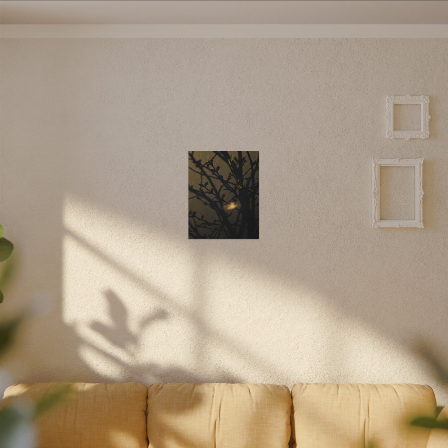 Bold Shadow Play Canvas Art - Moody Minimal Dark Japandi