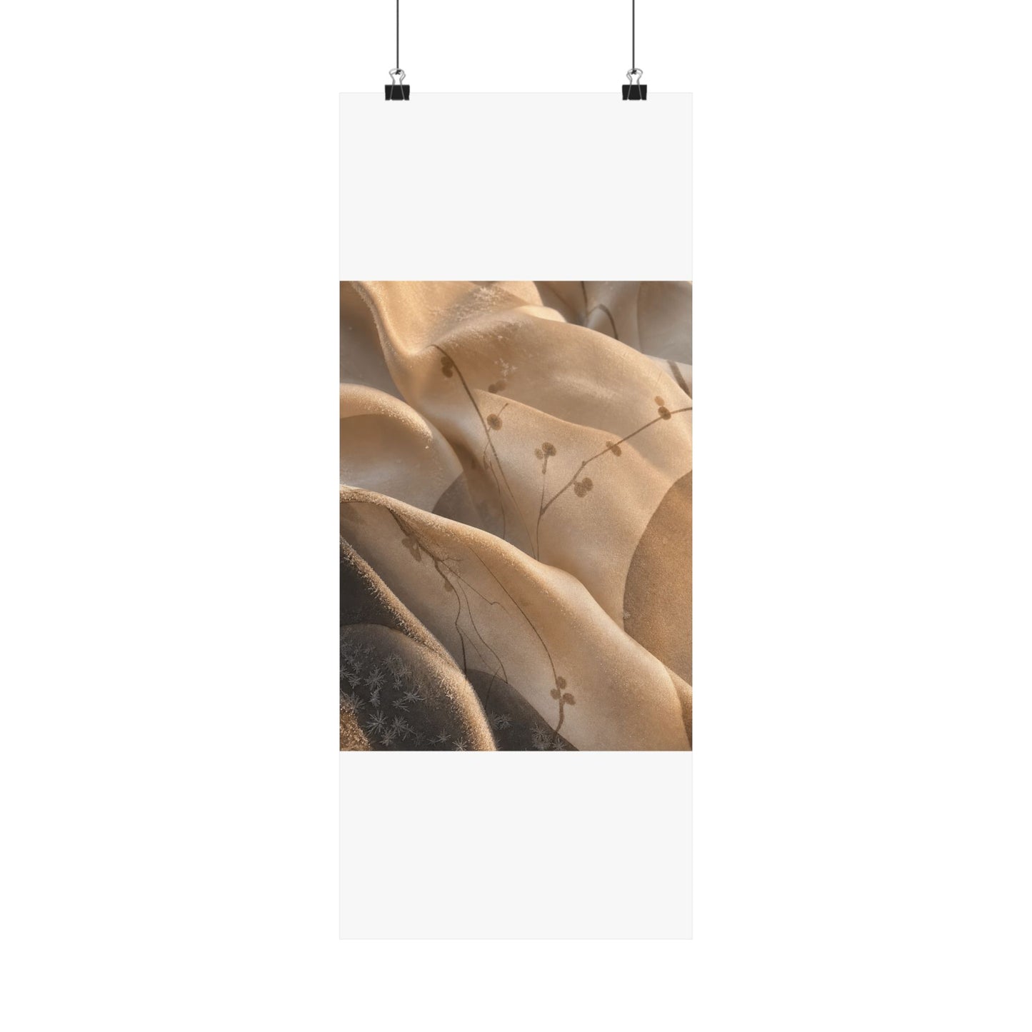 Silk Drape Winter Wall Art Print | Japandi Cozy Design