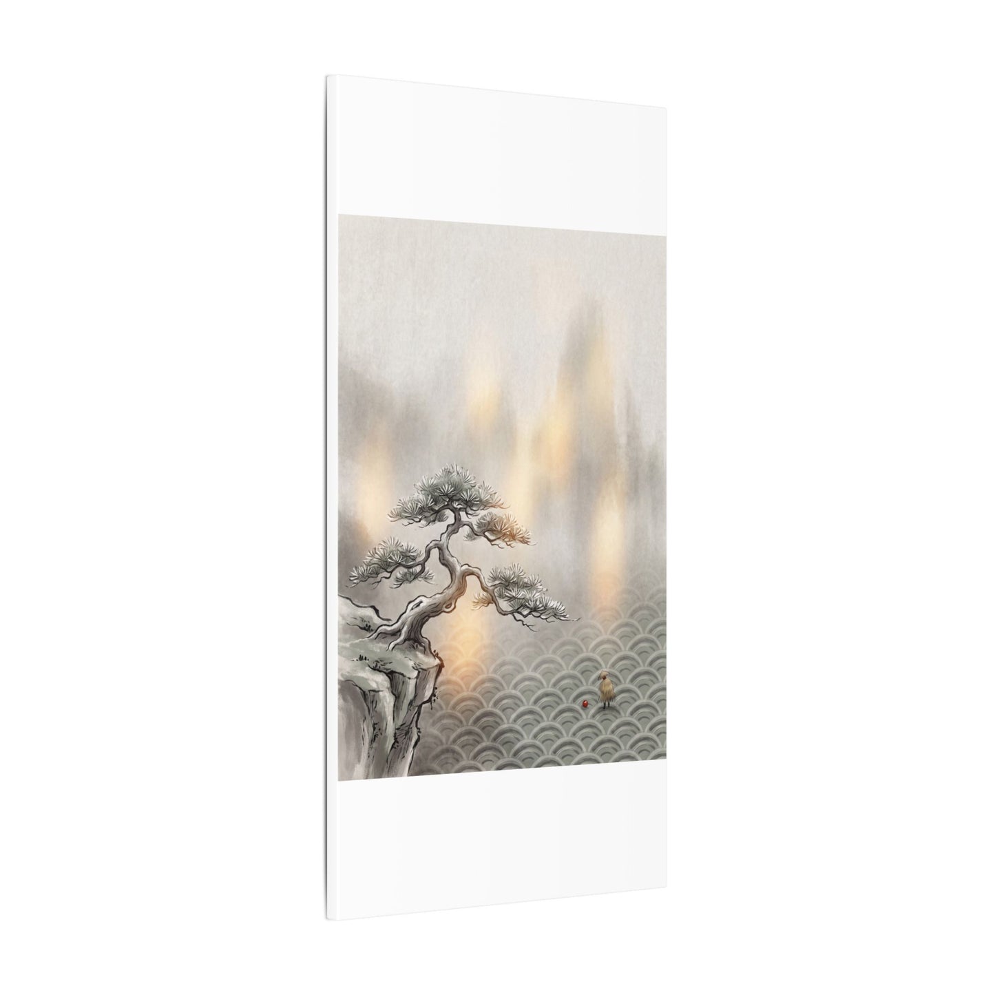 Pine Tree Canvas Art | Winter Japandi Japanese Pattern Art
