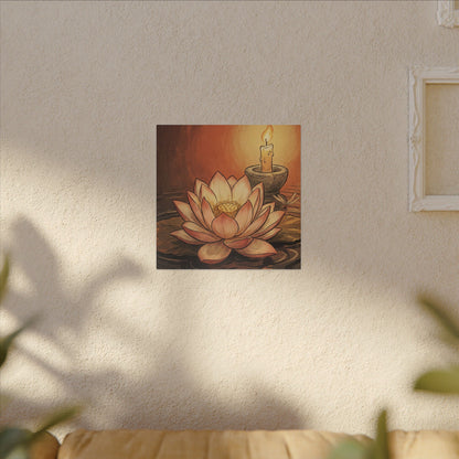 Lotus Flower Summer Canvas Art | Zen Contemplative Design