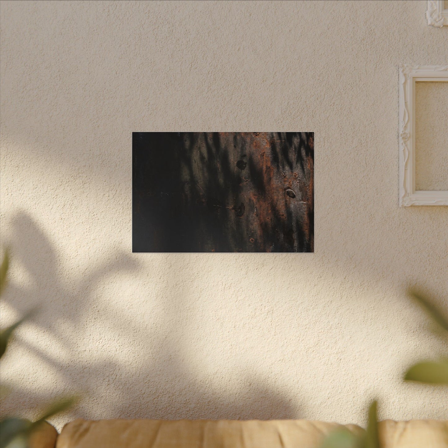 Rust Patina Shadow Zen Canvas Art | Luxurious Dark Japandi Art