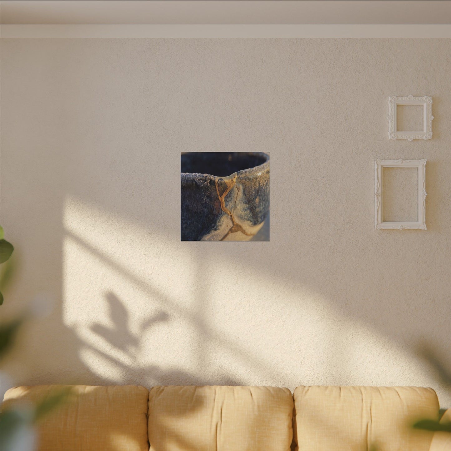 Winter Ceramic Bowl Gold Vein Canvas Art | Healing Decor