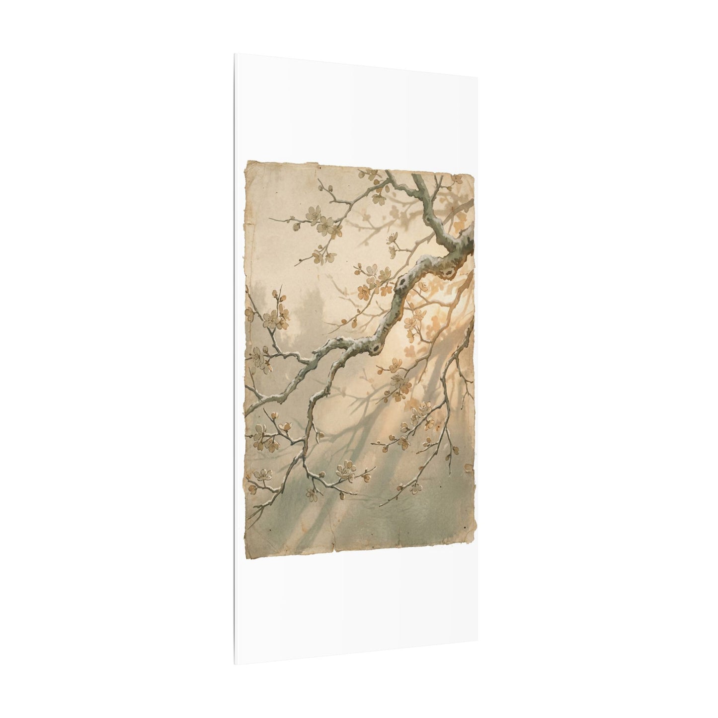 Cherry Blossom Canvas Art | Winter Japandi Japanese Pattern Art