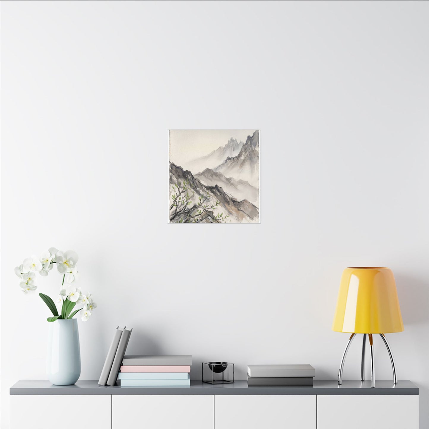 Spring Mountain Mist Texture Canvas Art | Warm Decor