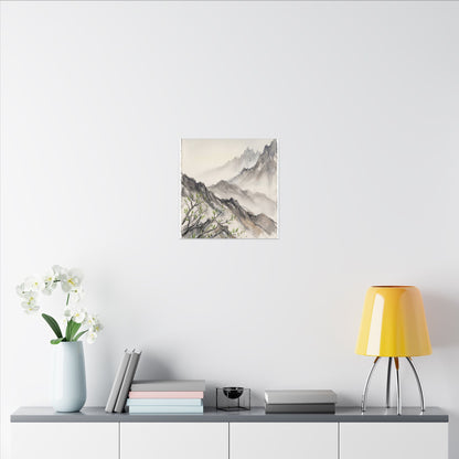 Spring Mountain Mist Texture Canvas Art | Warm Decor