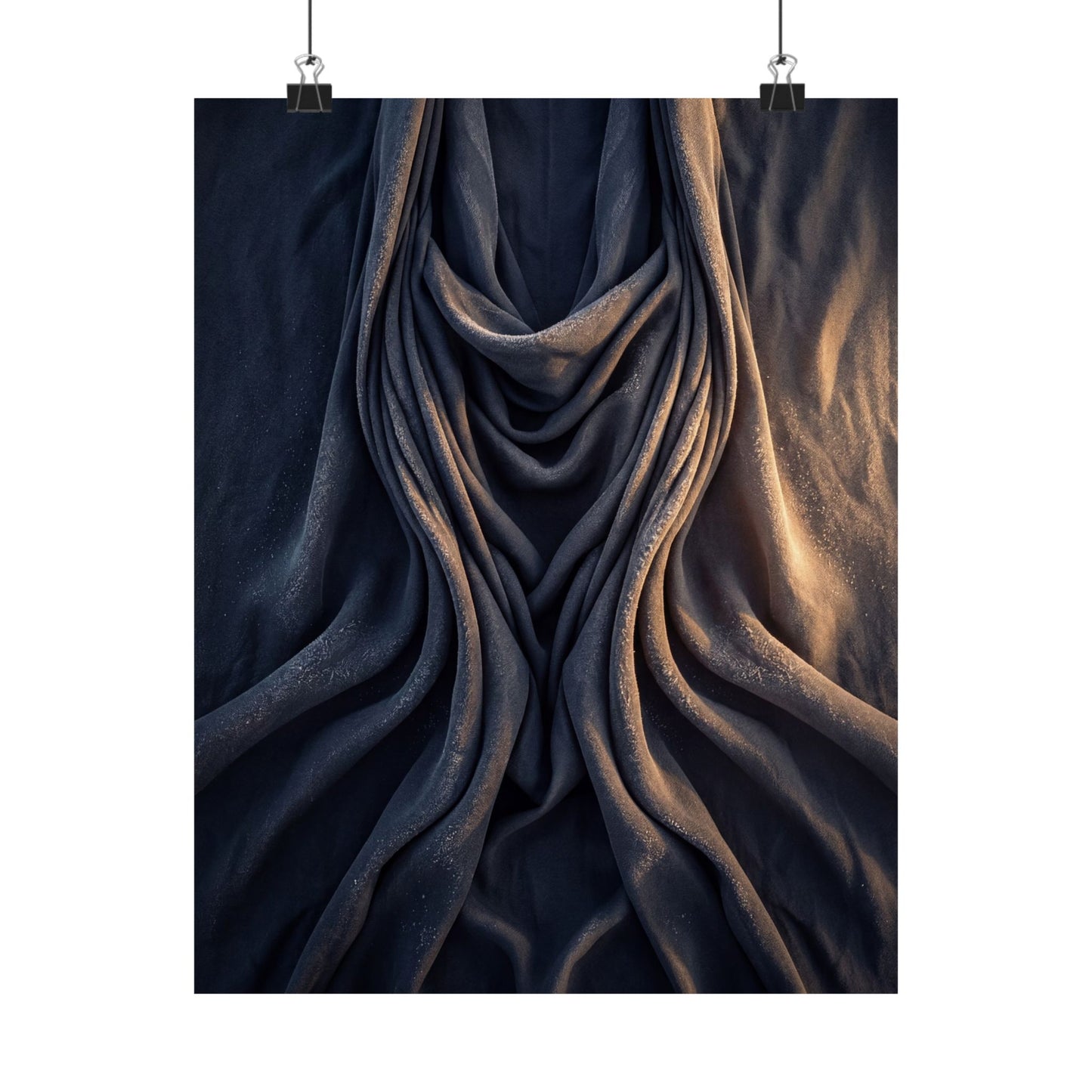 Silk Drape Shadow Zen Wall Art Print | Sophisticated Dark Japandi Art Art Print