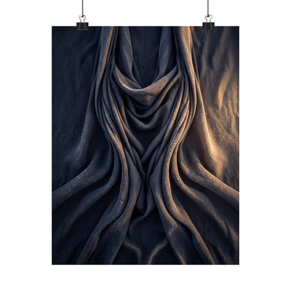 Silk Drape Shadow Zen Wall Art Print | Sophisticated Dark Japandi Art Art Print