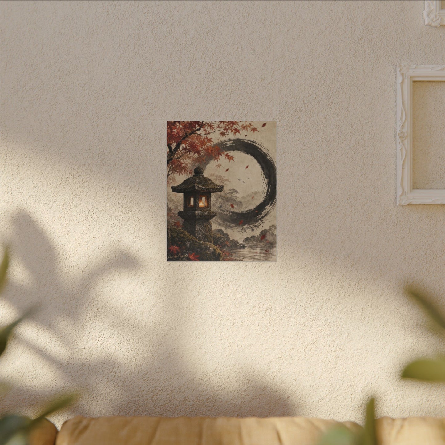 Ma Stone Lantern Canvas Art - Zen Enso