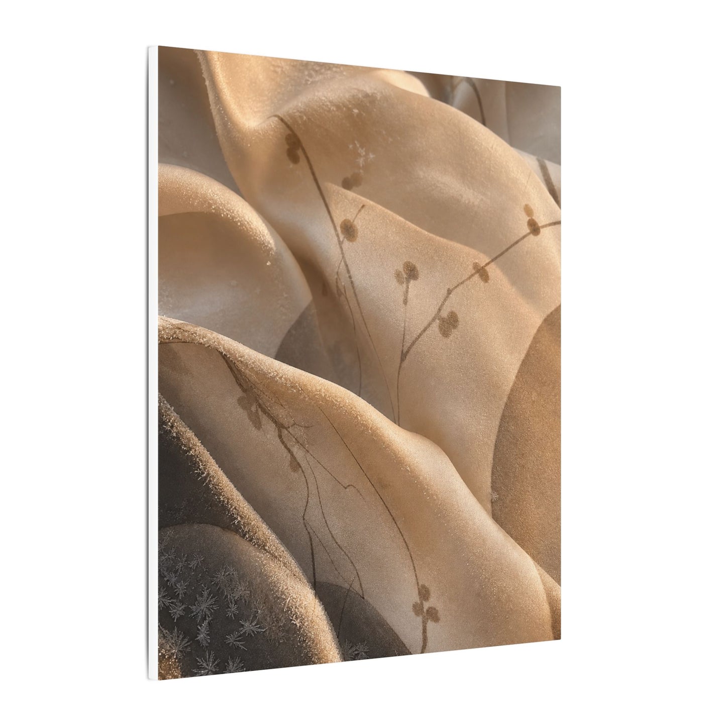 Japandi Silk Drape in Golden Hour | Japanese Pattern Canvas Art