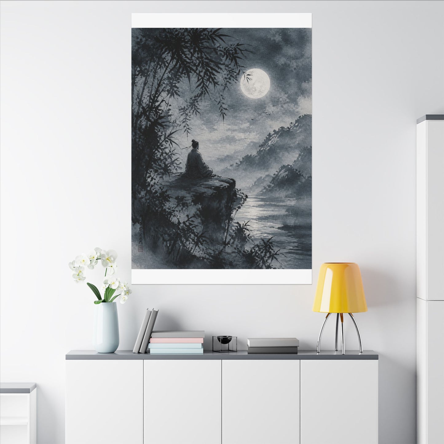 Ink Brushstroke Sumi E Canvas Art | Serene Zen Art