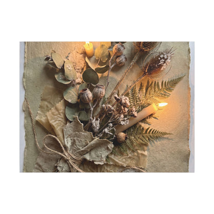 Dried Flowers Texture Canvas Art | Warm Japandi Art