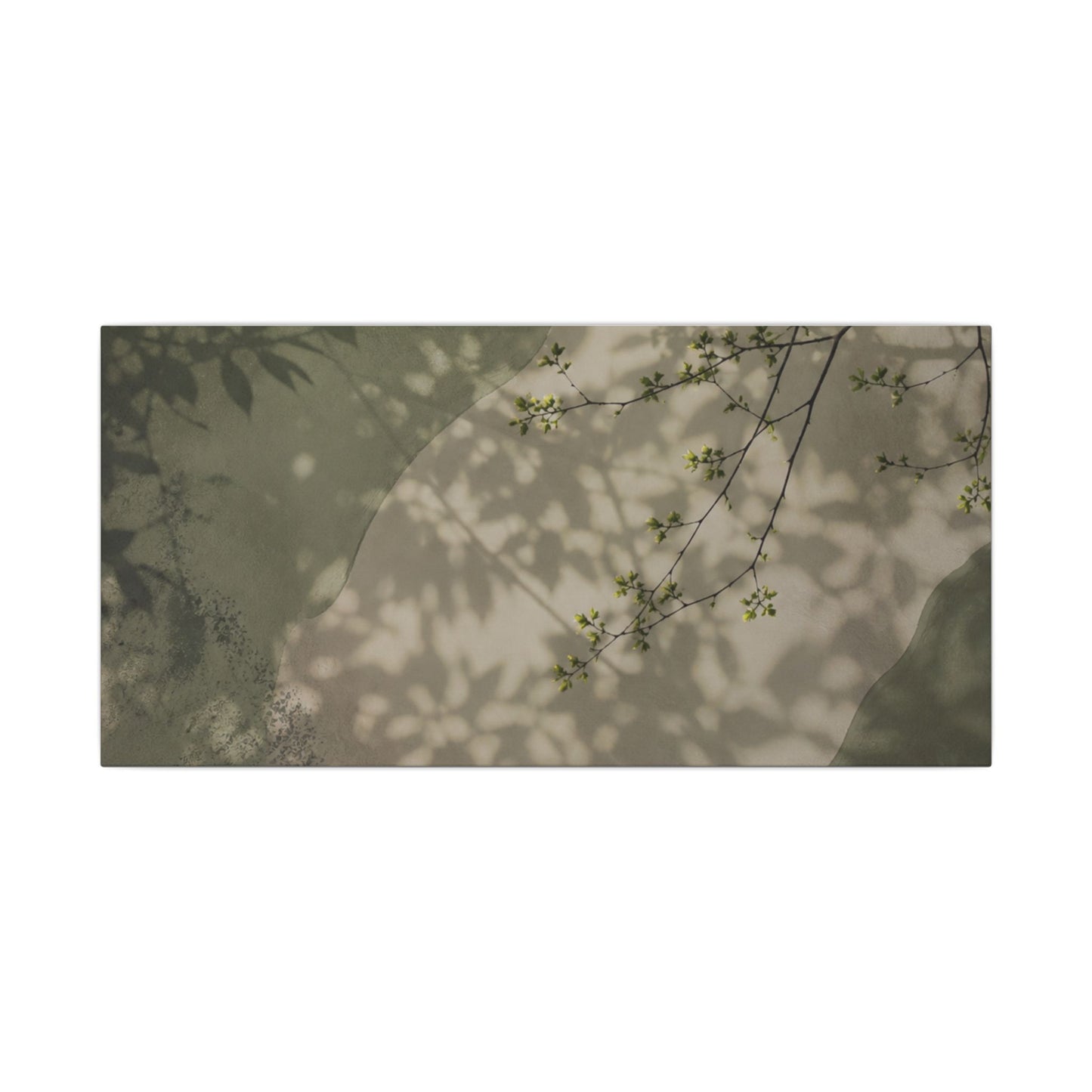 Neutral Shadow Play Canvas Art - Japanese Pattern Japandi