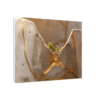 Golden Hour Broken Pottery Canvas Art - Japandi Kanso