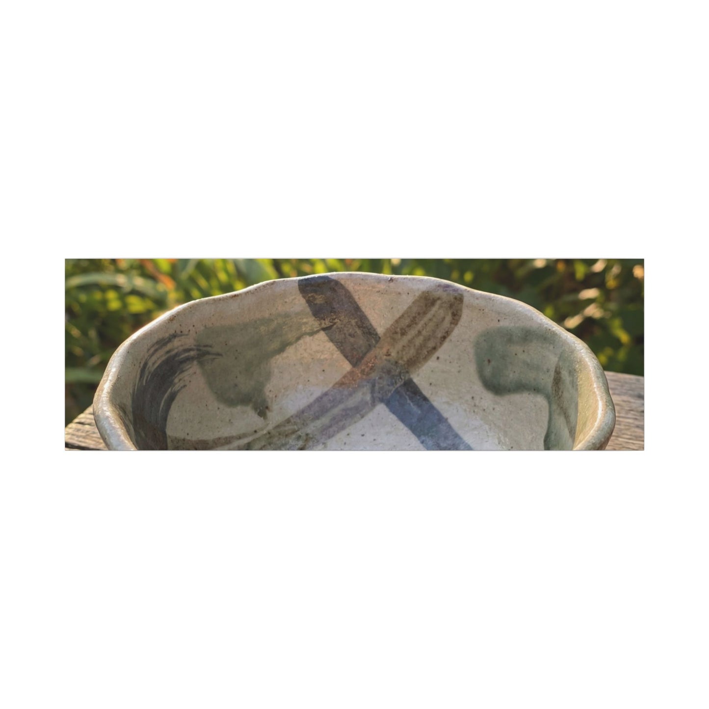 Earthy Ceramic Bowl Canvas Art - Japanese Pattern Japandi