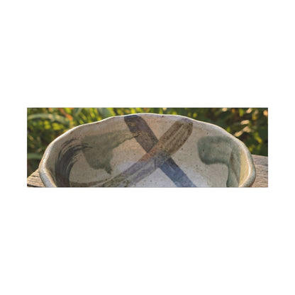 Earthy Ceramic Bowl Canvas Art - Japanese Pattern Japandi