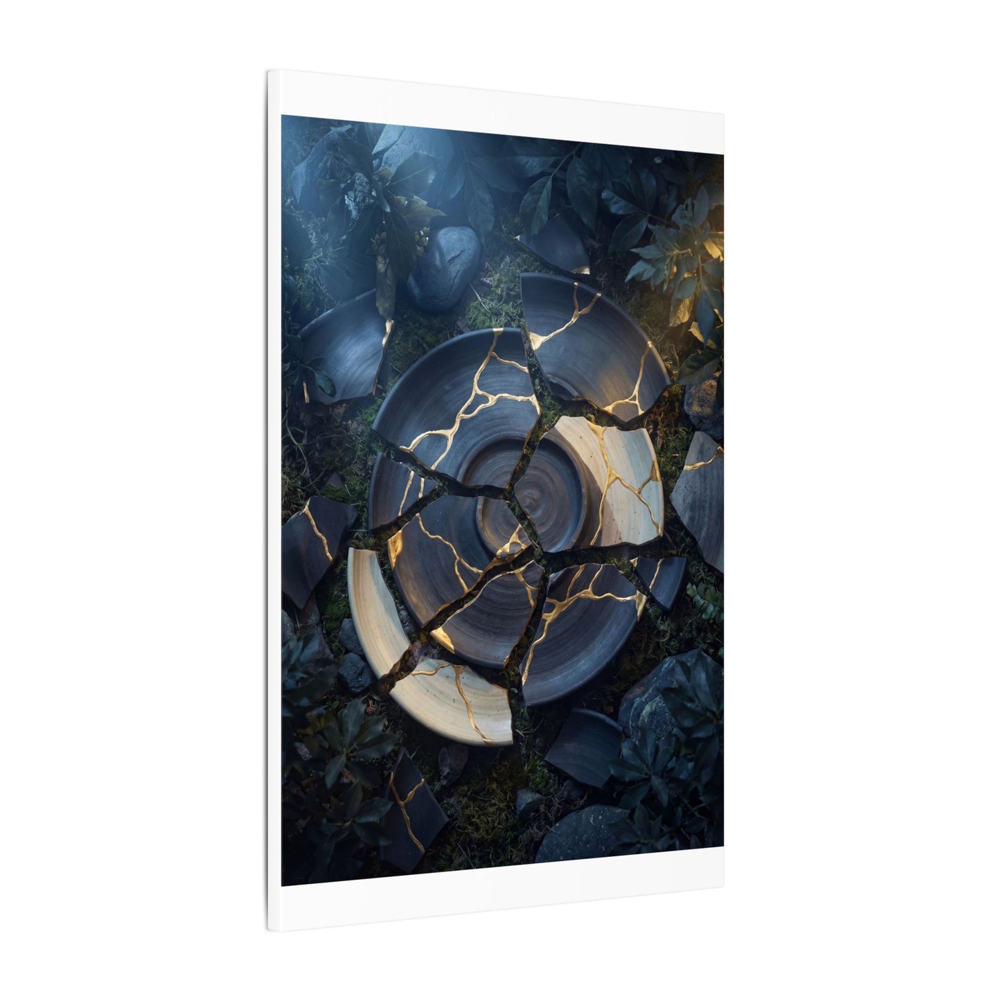 Resilient Broken Pottery Canvas Art - Gold Vein Kintsugi