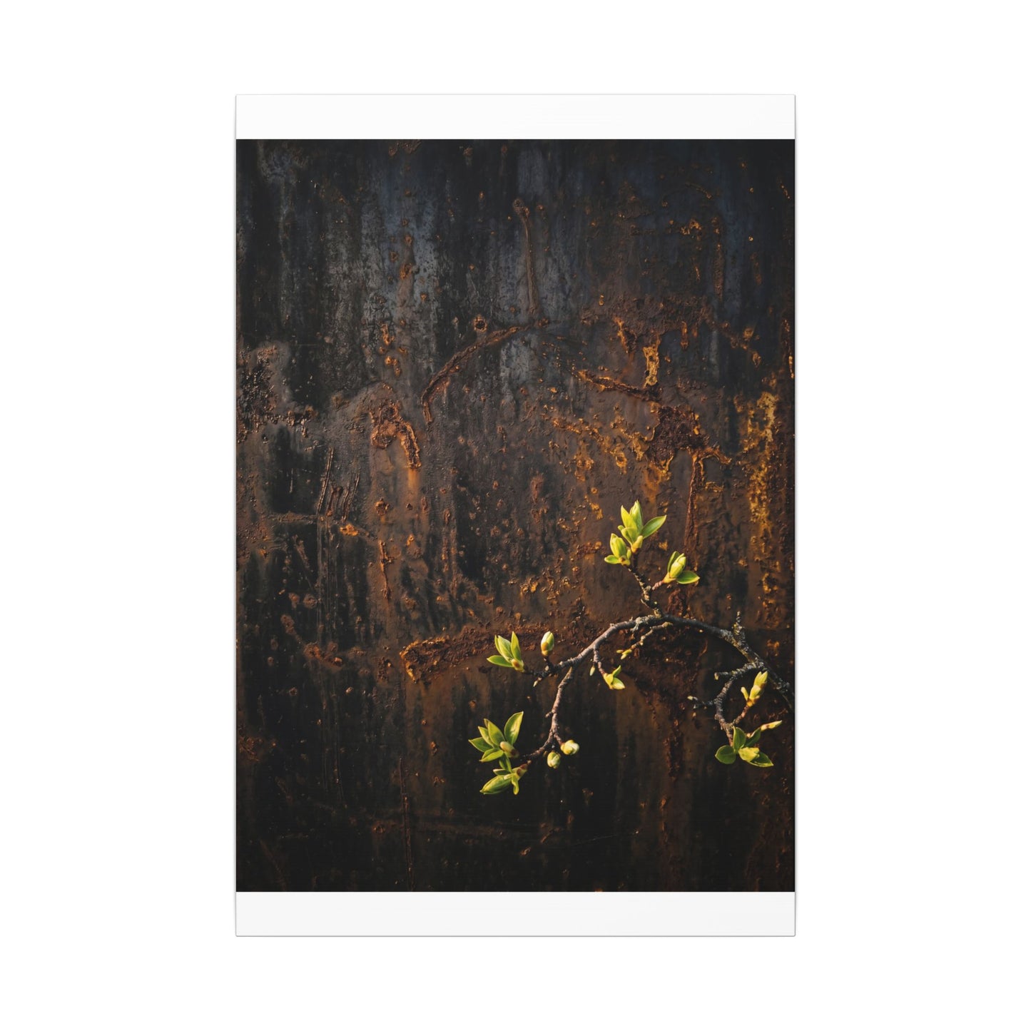 Golden Hour Rust Patina Canvas Art - Dark Japandi Fukinsei