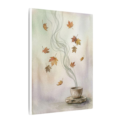Incense Smoke Canvas Art | Autumn Japandi Watercolor Art