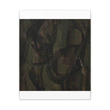 Mixed Media Dark Japandi Textured Canvas Art