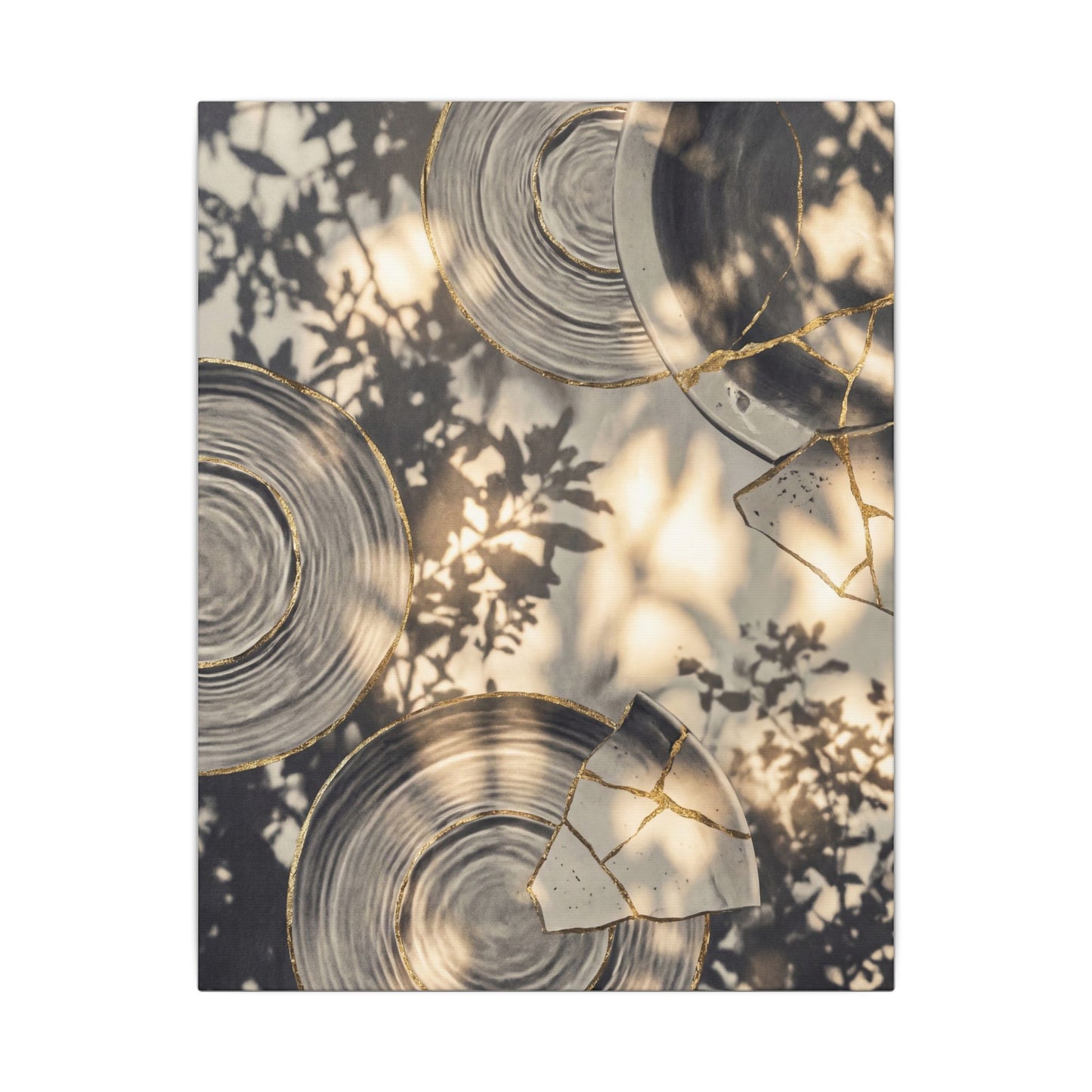 Healing Water Ripple Canvas Art - Gold Vein Kintsugi