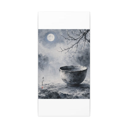 Seijaku Ceramic Bowl Canvas Art - Zen Sumi E