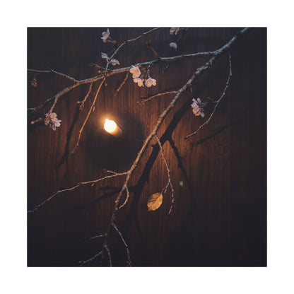 Datsuzoku Cherry Blossom Canvas Art - Dark Japandi Moody Minimal