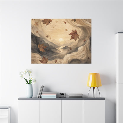 Autumn Silk Drape Watercolor Canvas Art | Earthy Decor