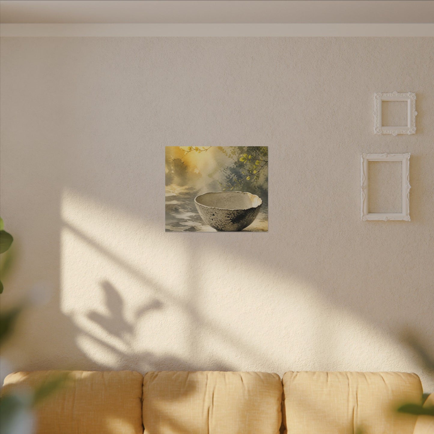 Cozy Ceramic Bowl Canvas Art - Watercolor Japandi