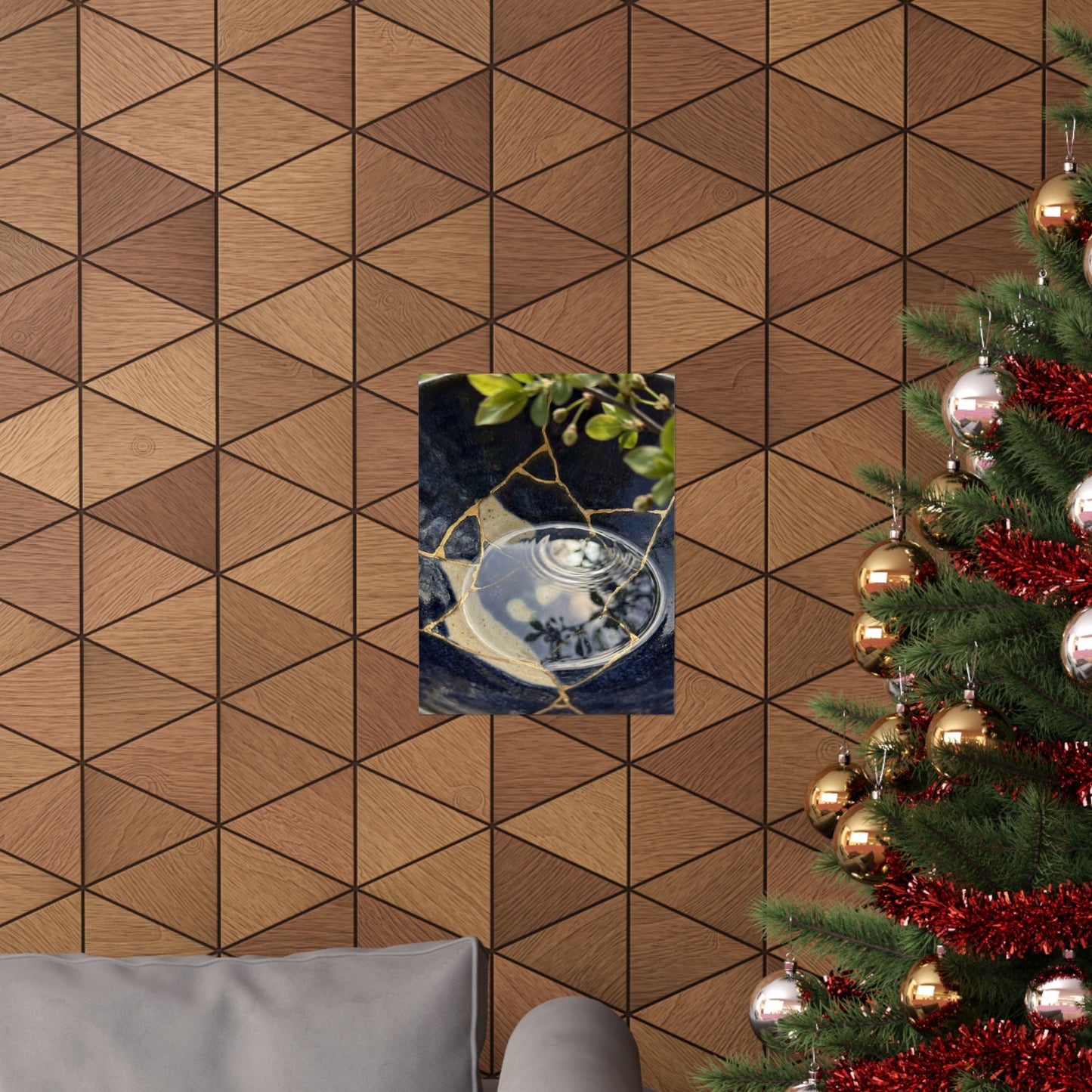 Seijaku Water Ripple Wall Art Print - Kintsugi Gold Repair