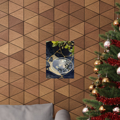 Seijaku Water Ripple Wall Art Print - Kintsugi Gold Repair