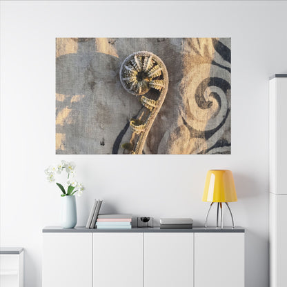 Fern Unfurling Canvas Art | Winter Japandi Japanese Pattern Art