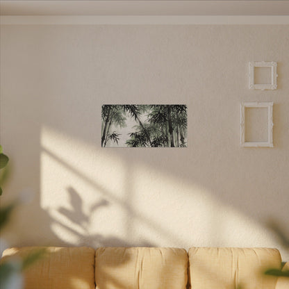 Zen Bamboo Grove in Overcast | Sumi E Canvas Art