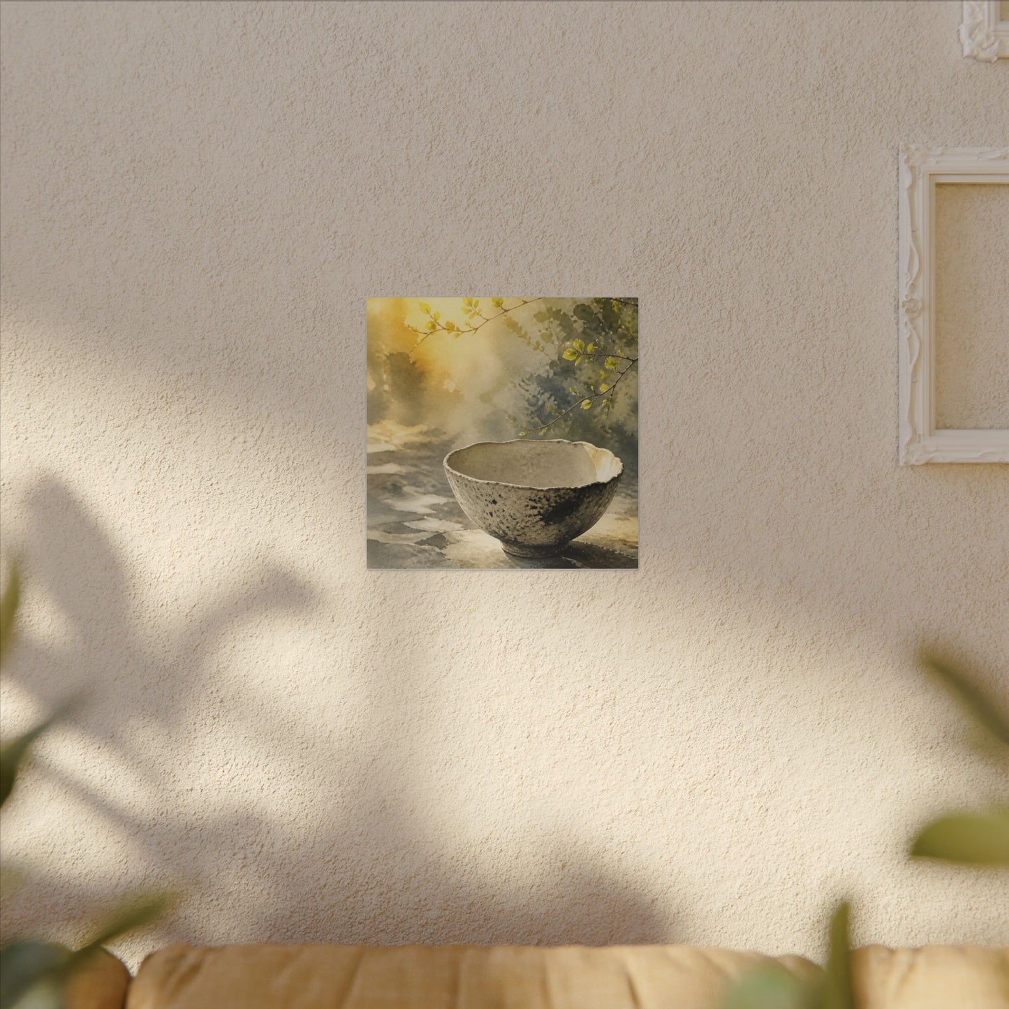 Cozy Ceramic Bowl Canvas Art - Watercolor Japandi