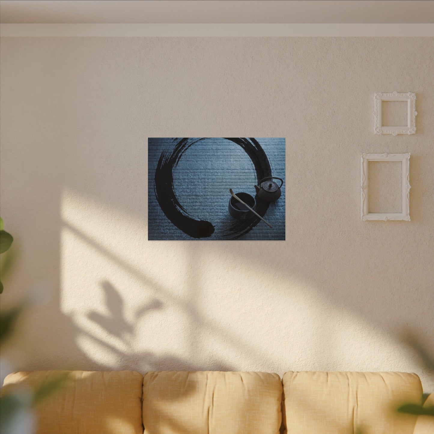 Winter Tea Ceremony Enso Canvas Art | Peaceful Decor