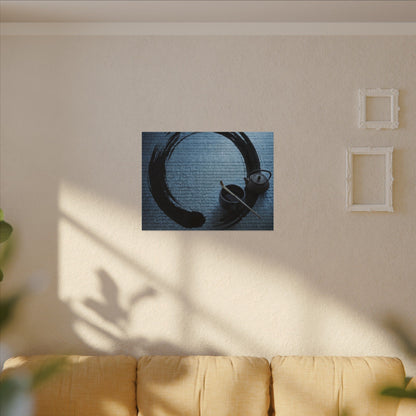 Winter Tea Ceremony Enso Canvas Art | Peaceful Decor
