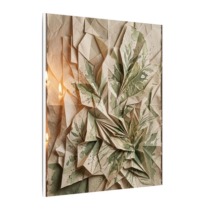 Japandi Paper Fold in Candlelight | Texture Canvas Art