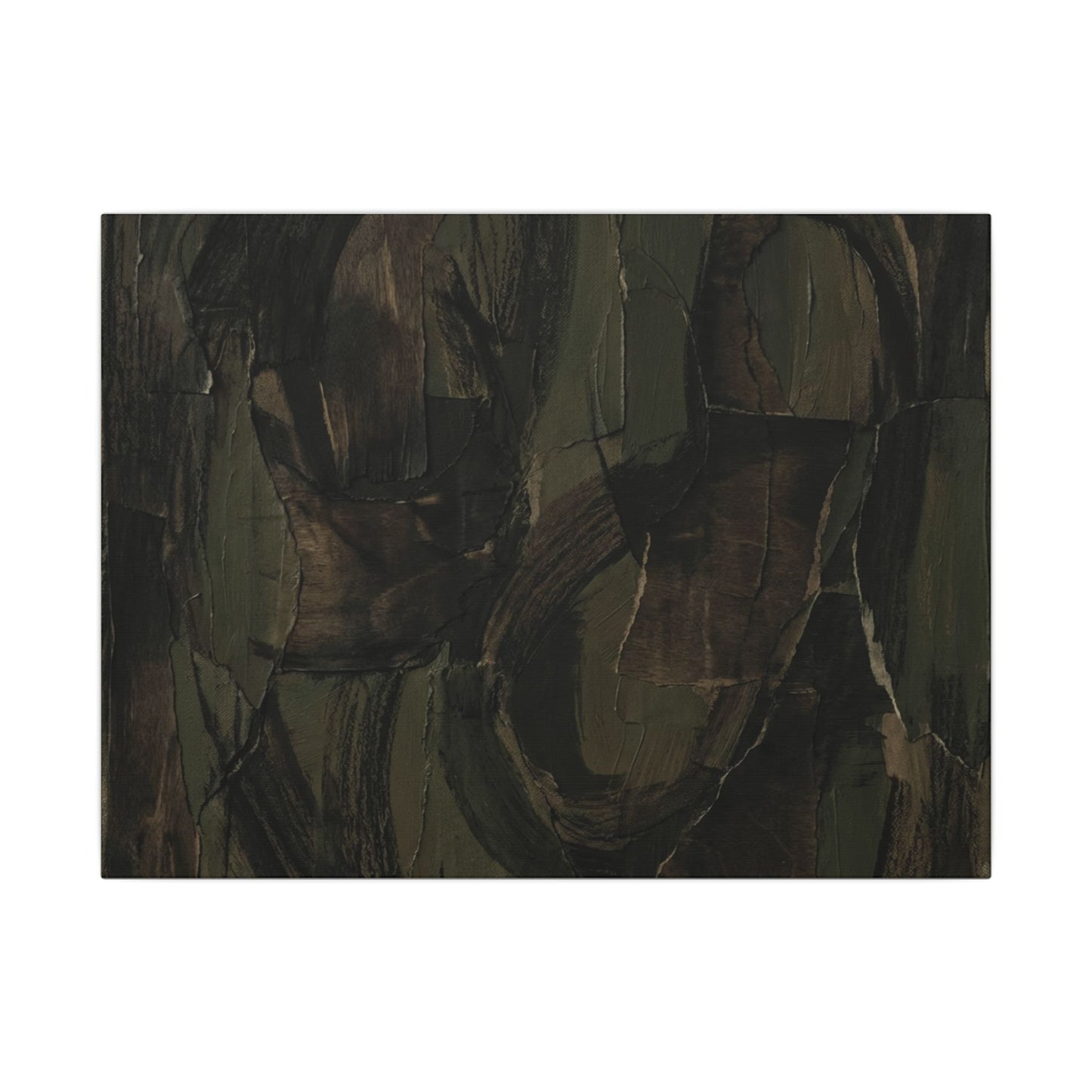 Mixed Media Dark Japandi Textured Canvas Art | Mixed Media Dark Texture Art Print