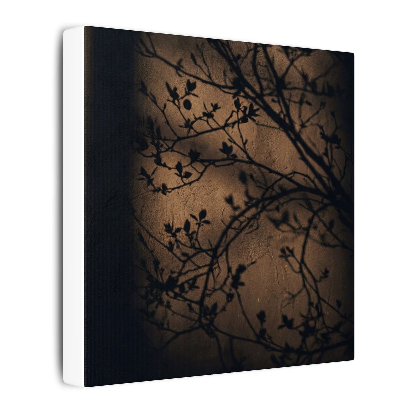 Dark Japandi Shadow Play in Golden Hour | Shadow Zen Canvas Art