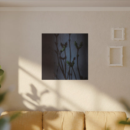 Shadow Play Spring Canvas Art | Dark Japandi Sophisticated Design
