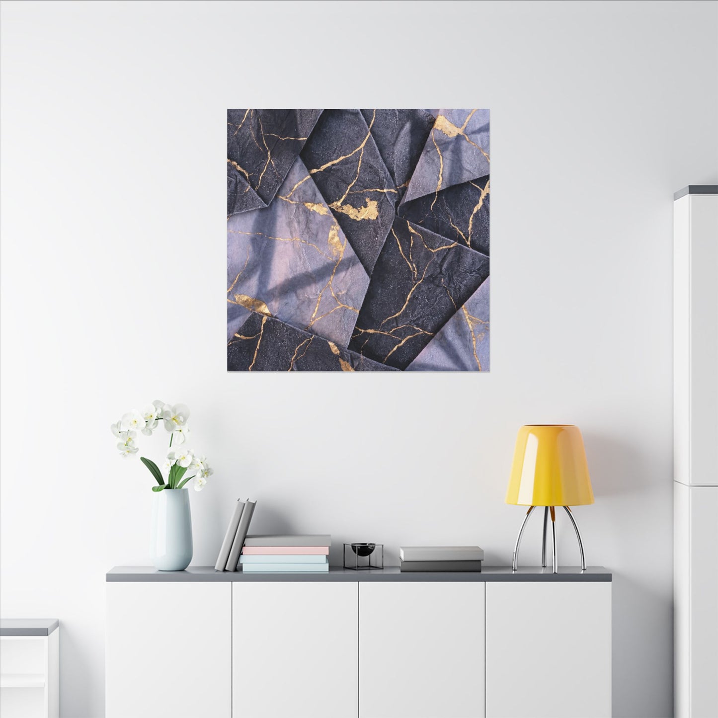 Seijaku Paper Fold Canvas Art - Kintsugi Gold Vein
