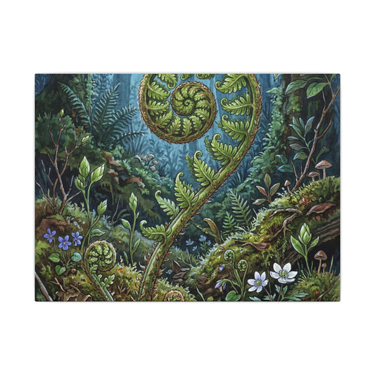 Fern Unfurling Canvas Art | Spring Cottagecore Vintage Botanical Art Art Print