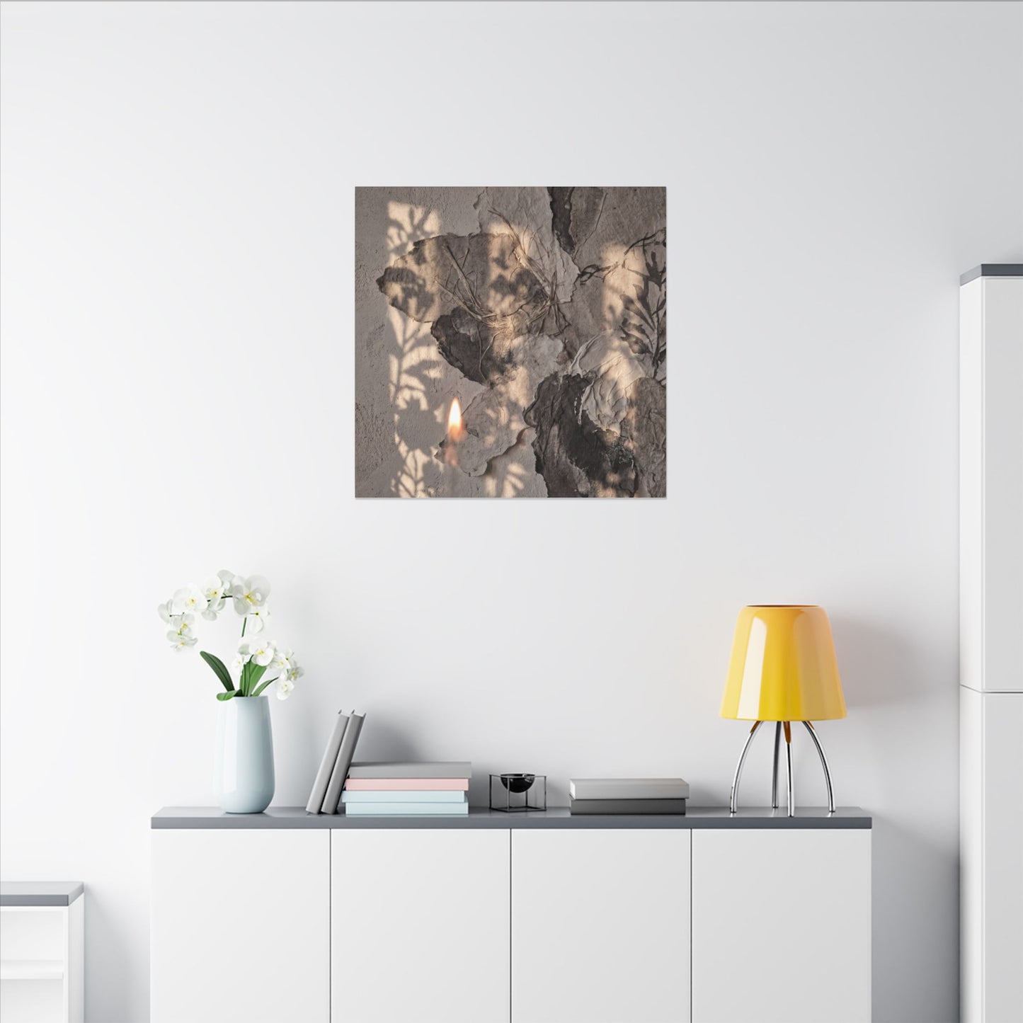Shadow Play Summer Canvas Art | Japandi Elegant Design