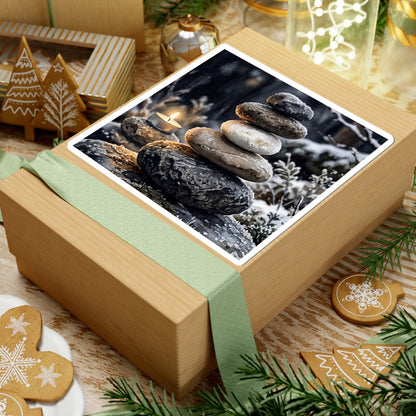 Winter River Stones Watercolor Sticker | Neutral Decor