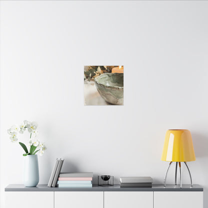 Ceramic Bowl Canvas Art | Summer Japandi Watercolor Art