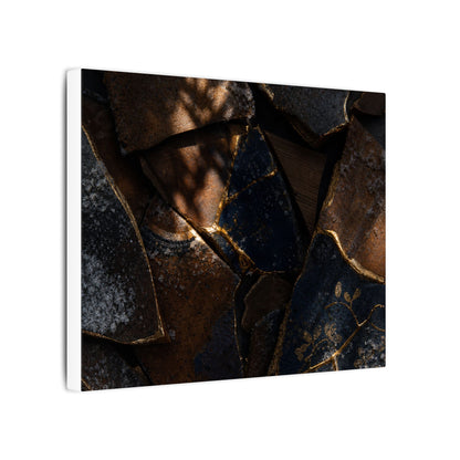 Fukinsei Broken Pottery Canvas Art - Dark Japandi Dark Texture