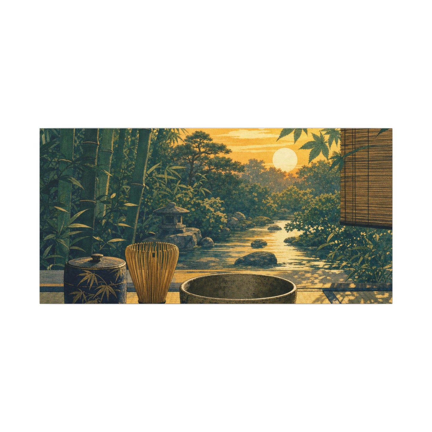 Ma Tea Ceremony Canvas Art - Zen Ukiyo E Inspired