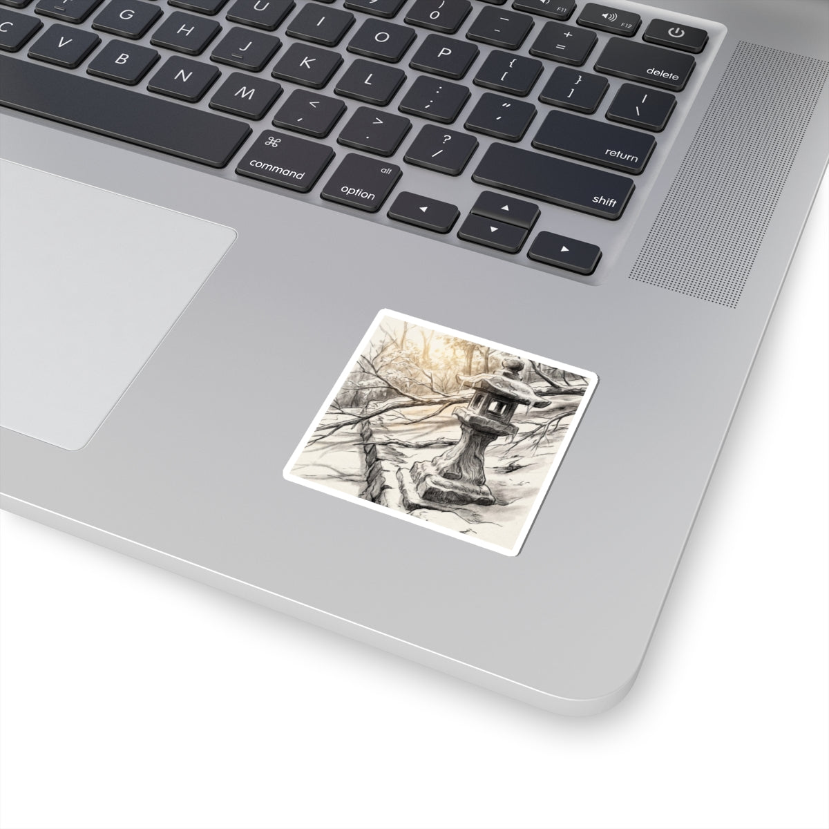 Cozy Stone Lantern Sticker - Minimal Line Japandi