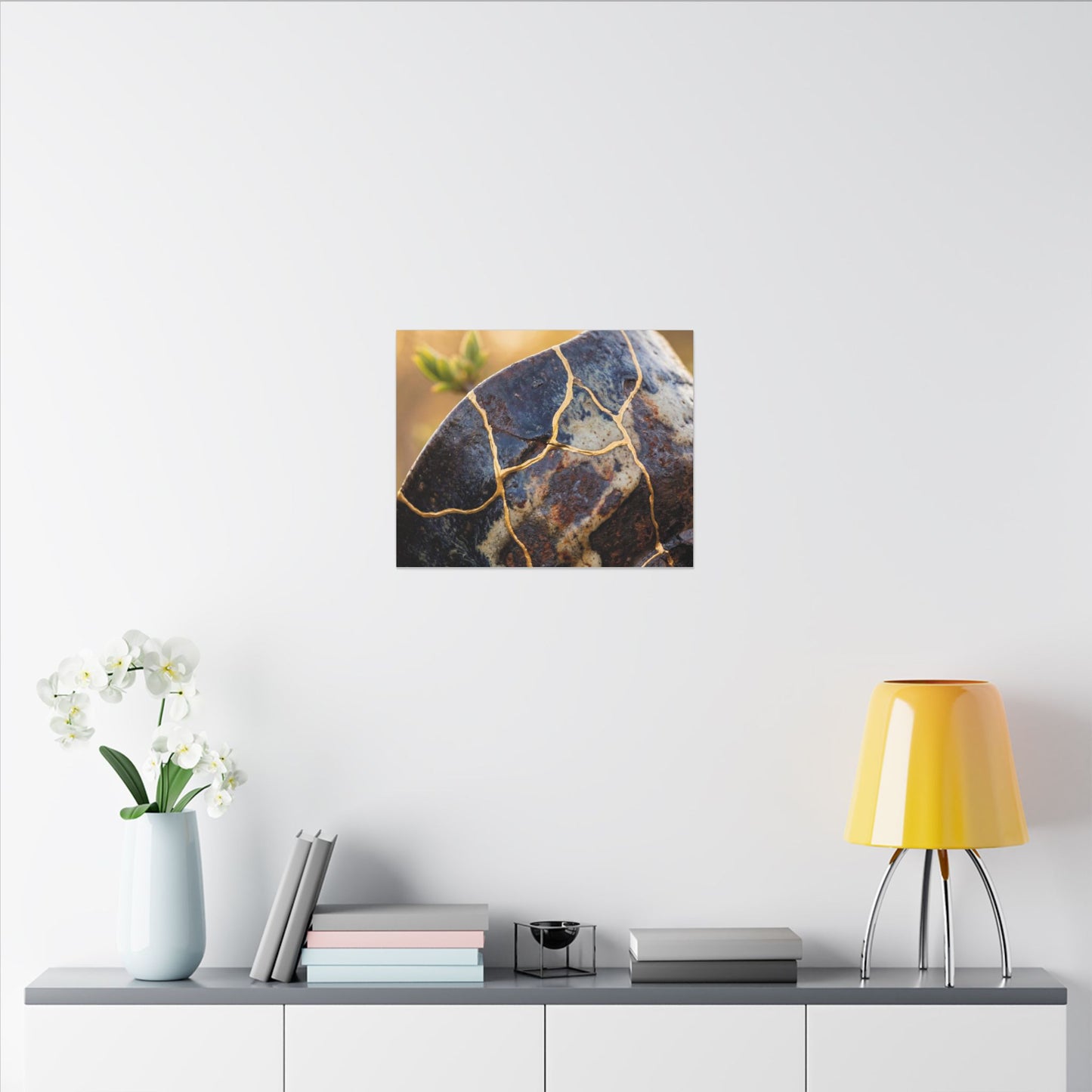 Fukinsei Rust Patina Canvas Art - Kintsugi Gold Repair