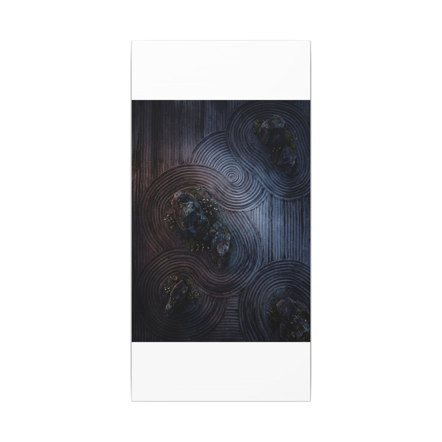 Spring Rock Garden Charcoal Ink Canvas Art | Bold Decor