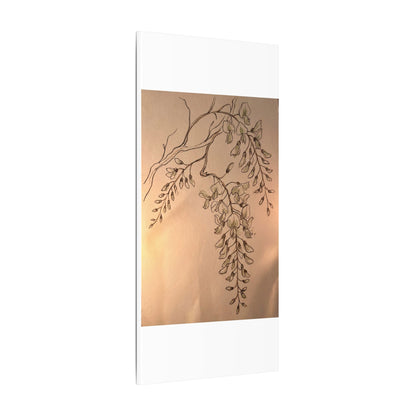 Japandi Wisteria in Candlelight | Minimal Line Canvas Art